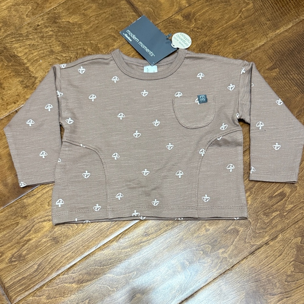 NWT Size 6-9M Modern moment Mushroom Pattern Long Sleeve top